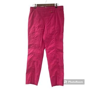 Company Ellen Tracy Hot Pink Pull On Pants Womens Size L Rayon Blend Office